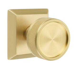 Emtek Conical Knurled Interior Mortise Knob with Quincy Rosette