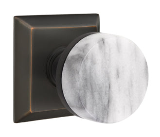 Emtek Conical Marble Interior Mortise Knob with Quincy Rosette