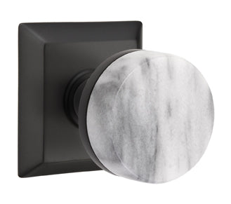 Emtek Conical Marble Interior Mortise Knob with Quincy Rosette