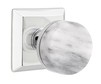 Emtek Conical Marble Interior Mortise Knob with Quincy Rosette