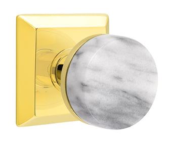Emtek Conical Marble Interior Mortise Knob with Quincy Rosette