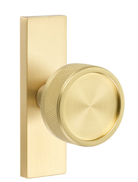 Emtek Conical Knurled Knob with 1.5 Inch x 5 Inch Stretto Rosette