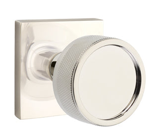 Emtek Conical Knurled Door Knob with Square Rosette