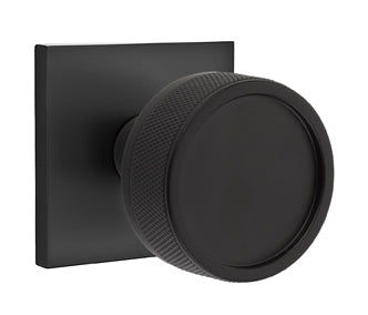 Emtek Conical Knurled Door Knob with Square Rosette