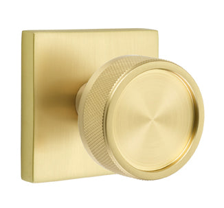Emtek Conical Knurled Interior Mortise Knob with Square Rosette