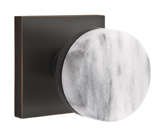 Emtek Conical Marble Interior Mortise Knob with Square Rosette