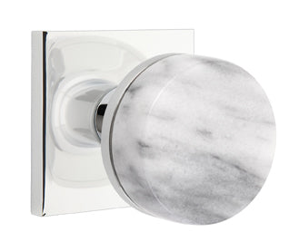 Emtek Conical Marble Interior Mortise Knob with Square Rosette