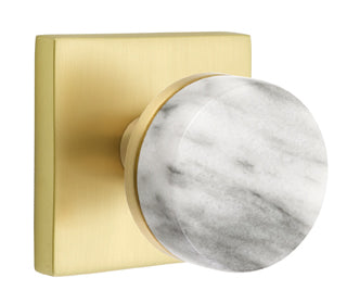Emtek Conical Marble Interior Mortise Knob with Square Rosette