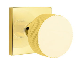 Emtek Conical Straight Knurled Door Knob with Square Rosette