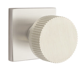 Emtek Conical Straight Knurled Interior Mortise Knob with Square Rosette