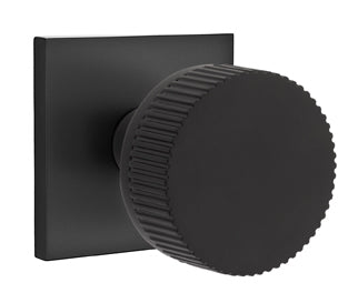 Emtek Conical Straight Knurled Interior Mortise Knob with Square Rosette