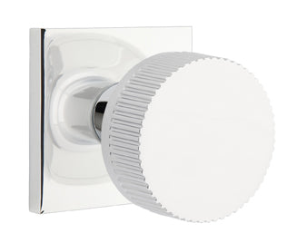 Emtek Conical Straight Knurled Door Knob with Square Rosette