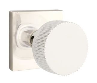 Emtek Conical Straight Knurled Door Knob with Square Rosette