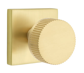 Emtek Conical Straight Knurled Interior Mortise Knob with Square Rosette
