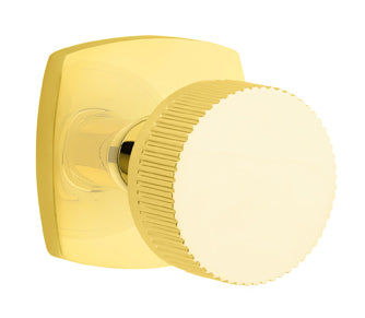 Emtek Conical Straight Knurled Interior Mortise Lever with Urban Rosette