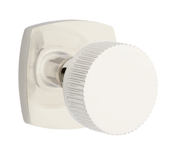 Emtek Conical Straight Knurled Interior Mortise Lever with Urban Rosette