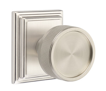 Emtek Conical Knurled Interior Mortise Knob with Wilshire Rosette