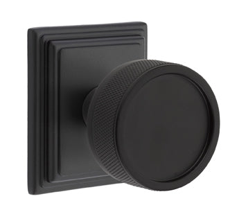 Emtek Conical Knurled Interior Mortise Knob with Wilshire Rosette