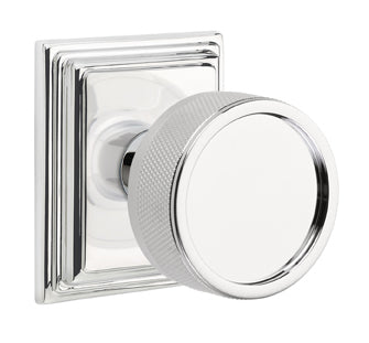 Emtek Conical Knurled Door Knob with Wilshire Rosette