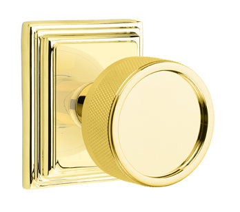 Emtek Conical Knurled Interior Mortise Knob with Wilshire Rosette