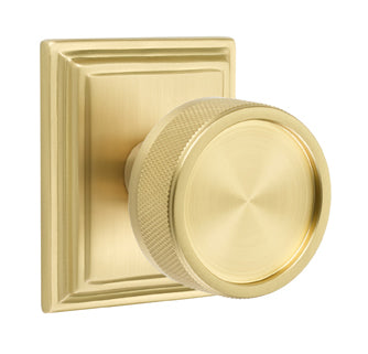 Emtek Conical Knurled Door Knob with Wilshire Rosette