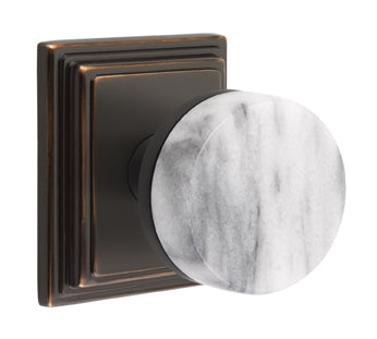 Emtek Conical Marble Interior Mortise Knob with Wilshire Rosette
