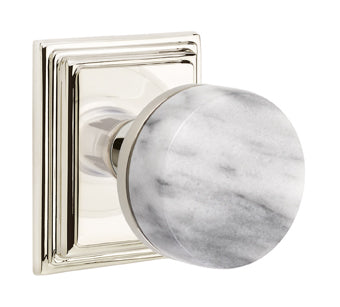 Emtek Conical Marble Interior Mortise Knob with Wilshire Rosette