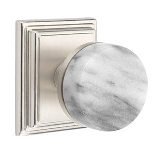 Emtek Conical Marble Interior Mortise Knob with Wilshire Rosette