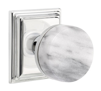 Emtek Conical Marble Interior Mortise Knob with Wilshire Rosette