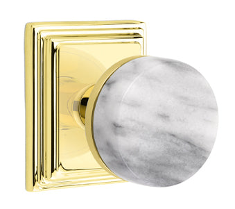 Emtek Conical Marble Interior Mortise Knob with Wilshire Rosette