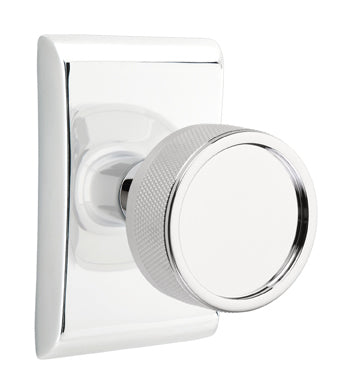 Emtek Conical Knurled Interior Mortise Knob with Neos Rosette