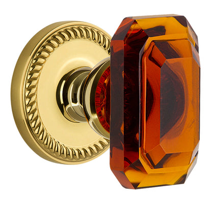 Grandeur Newport Rosette with Baguette Amber Knob