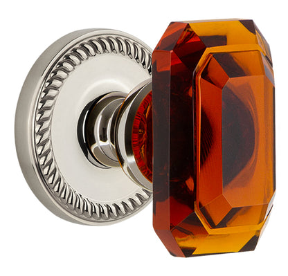 Grandeur Newport Rosette with Baguette Amber Knob