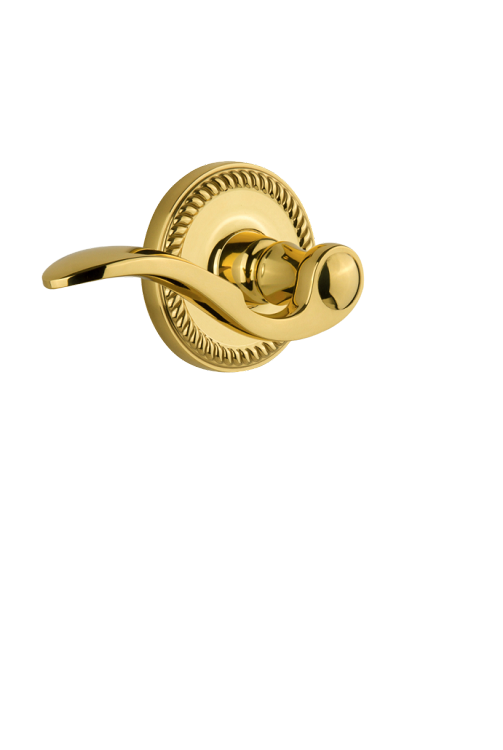 Grandeur Newport Rosette with Bellagio Lever in Polished Brass/Lifetime Brass