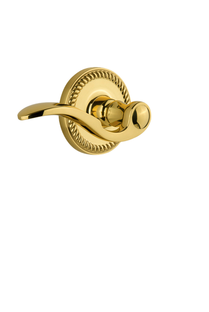 Grandeur Newport Rosette with Bellagio Lever in Polished Brass/Lifetime Brass