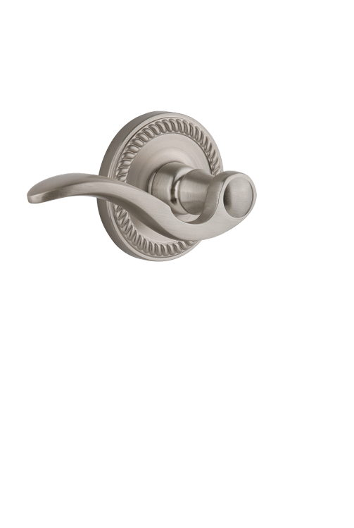 Grandeur Newport Rosette with Bellagio Lever in Satin Nickel