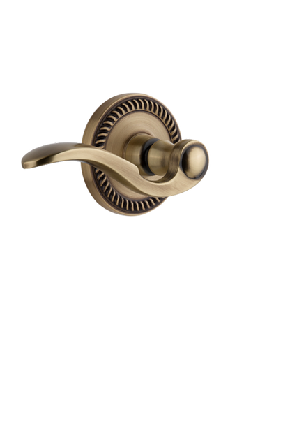 Grandeur Newport Rosette with Bellagio Lever in Vintage Brass