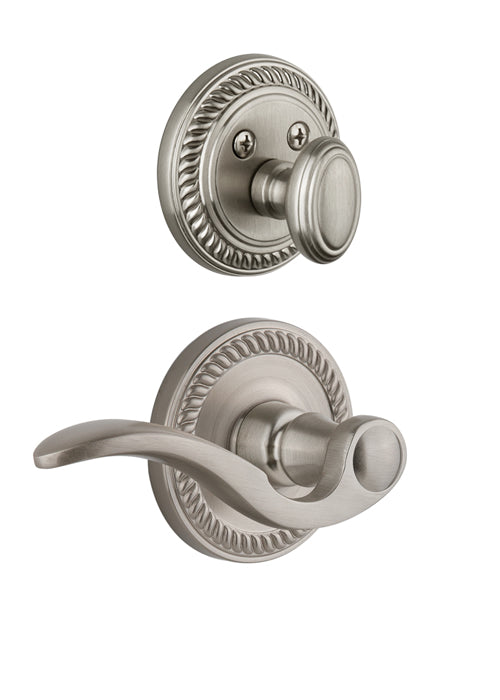 Grandeur Newport Handleset with Bellagio Lever - (Interior Half Only, with Deadbolt)