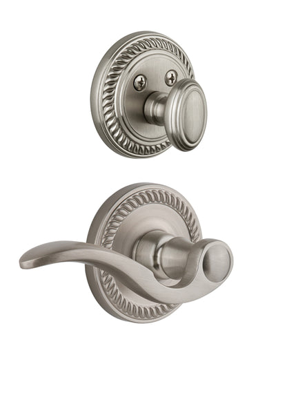 Grandeur Newport Handleset with Bellagio Lever - (Interior Half Only, with Deadbolt)