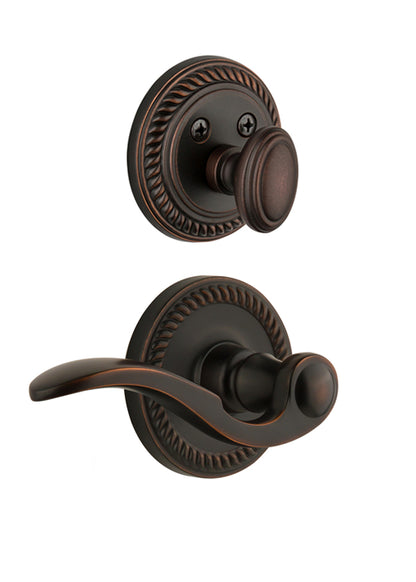 Grandeur Newport Handleset with Bellagio Lever - (Interior Half Only, with Deadbolt)