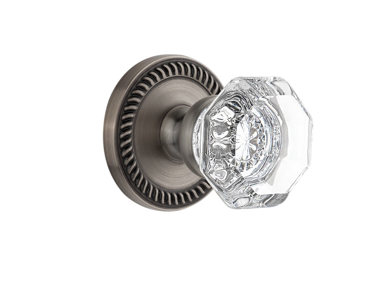 Grandeur Newport Rosette with Chambord Knob Antique Pewter