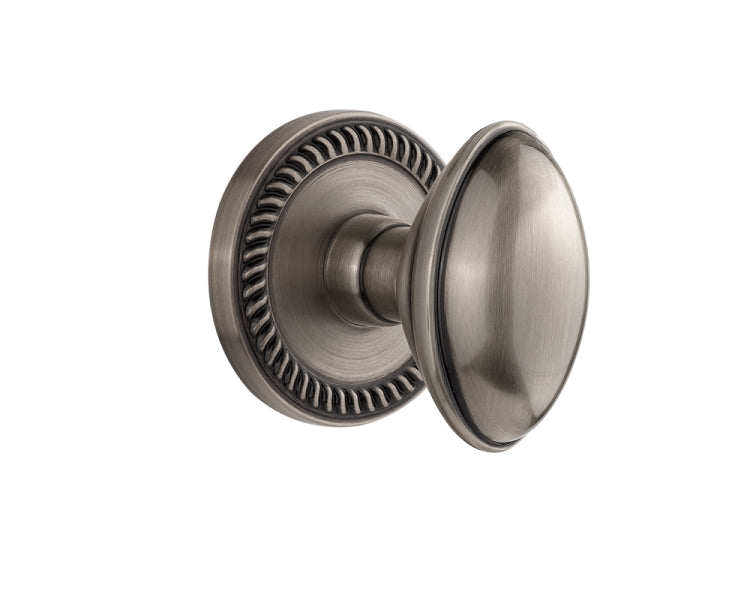 Grandeur Newport Rosette with Eden Prairie Knob Antique Pewter