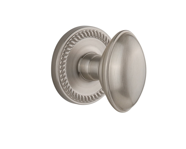 Grandeur Newport Rosette with Eden Prairie Knob Satin Nickel