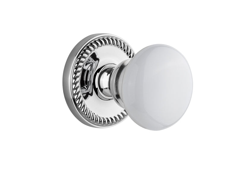 Grandeur Newport Rosette with Hyde Park Knob Bright Chrome