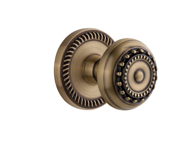Grandeur Newport Rosette with Parthenon Knob Vintage Brass