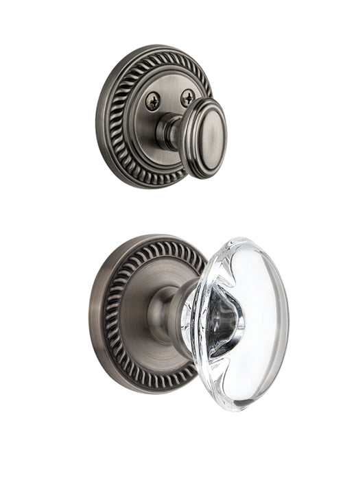 Grandeur Newport Handleset with Provence Knob - (Interior Half Only, with Deadbolt)
