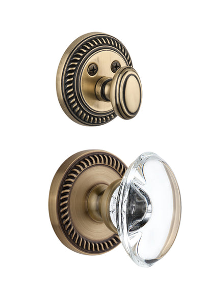 Grandeur Newport Handleset with Provence Knob - (Interior Half Only, with Deadbolt)