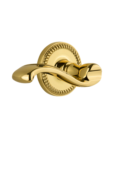 Grandeur Newport Rosette with Portofino Lever in Polished Brass/Lifetime Brass