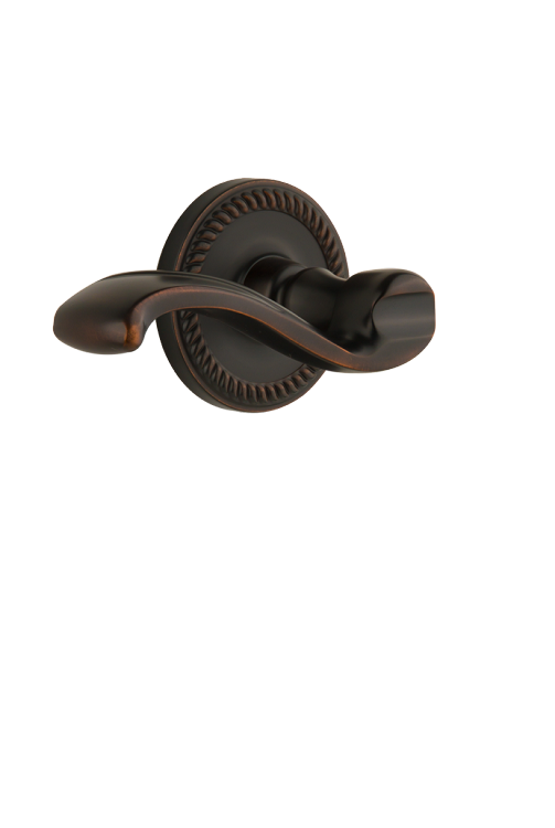 Grandeur Newport Rosette with Portofino Lever in Timeless Bronze