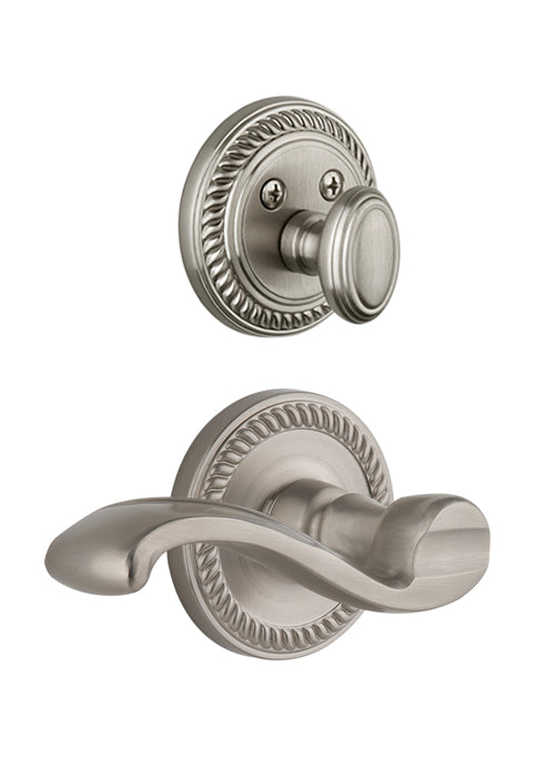 Grandeur Newport Handleset with Portofino Lever - (Interior Half Only, with Deadbolt)